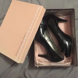 Black open toe heels